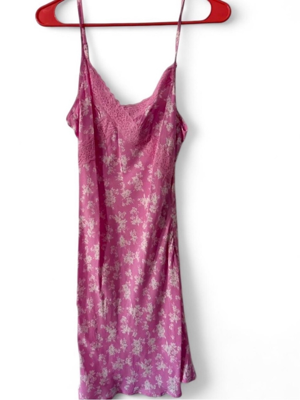 Elegant Pink Lace Slip Dress